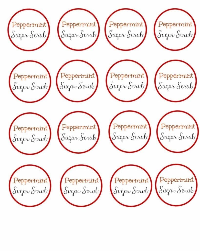 Peppermint Sugar Scrub Labels